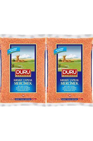 Duru Kırmızı Yaprak Mercimek 1000 Gr X 2 Adet