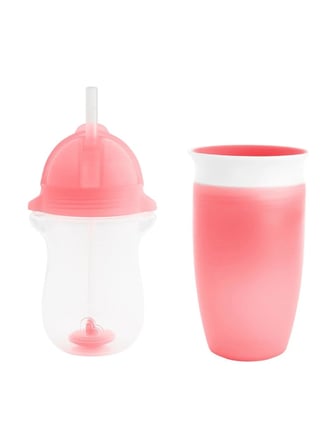Munchkin Tıklama Kilitli Uçlu Alıştırma Bardağı 12Ay+,296Ml,Pembe +Munchkin  360° Alıştırma Bardağı, 12Ay+, 296Ml,Pembe