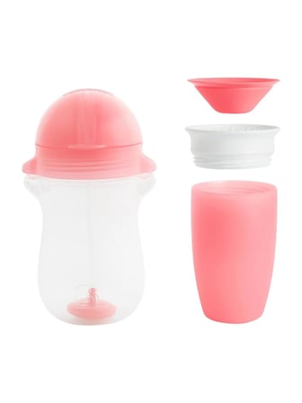 Munchkin Tıklama Kilitli Uçlu Alıştırma Bardağı 12Ay+,296Ml,Pembe +Munchkin  360° Alıştırma Bardağı, 12Ay+, 296Ml,Pembe