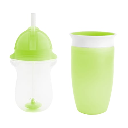Munchkin Tıklama Kilitli Uçlu Alıştırma Bardağı 12Ay+,296Ml,Yeşil +Munchkin  360° Alıştırma Bardağı, 12Ay+, 296Ml,Yeşil