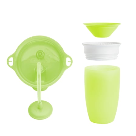 Munchkin Tıklama Kilitli Uçlu Alıştırma Bardağı 12Ay+,296Ml,Yeşil +Munchkin  360° Alıştırma Bardağı, 12Ay+, 296Ml,Yeşil