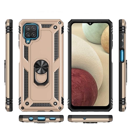 Gpack Samsung Galaxy A22 4G Kılıf Vega Tank Standlı Yüzüklü MıknatıslıNano Glass