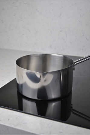 3'Lü Set 304 Paslanmaz Çelik Kaçerola Sütlük Ve Sosluk 12-14-16 Cm Mini Yumurta Tavası