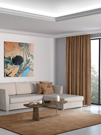 Home Daily Series Kahve Rengi Ada Fon Perde