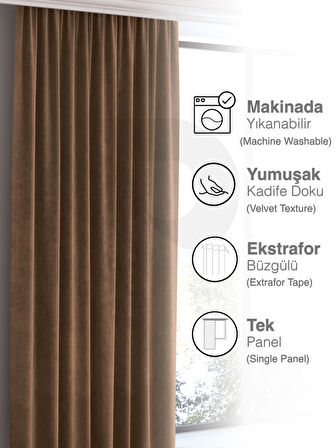 Home Daily Series Kahve Rengi Ada Fon Perde