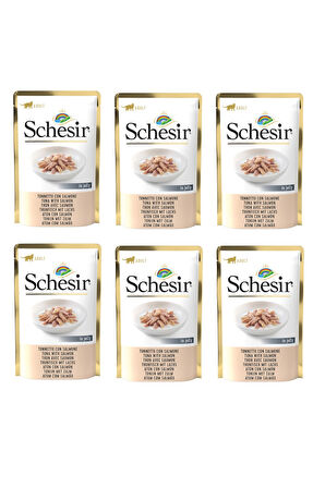Schesir Pouch Ton Balıklı ve Somonlu Kedi Yaş Maması 85 Gr. X 6 Adet