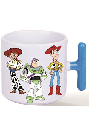 Kişiye Özel Oyuncak Hikayesi Jessie Buzz Woody Kulplu Süblimasyon Baskılı Porselen Kupa Bardak Mavi T