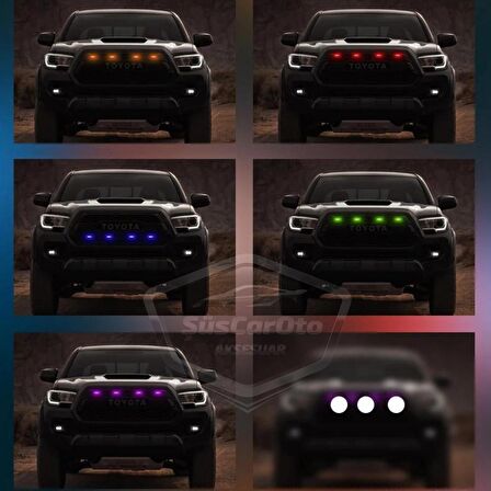 Üniversal Oto RGB Ön Panjur Ledi App Kontrollü Araç Ön Izgara Aydınlatma Off Road Suv Dekoratif Panjur Lambası 4'lü 12V