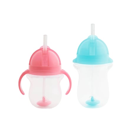 Munchkin Tıklama Kilitli Uçlu Pipetli Alıştırma Bardağı 6AY+ 207 ml Pembe ve 12AY+ 296 ml Mavi