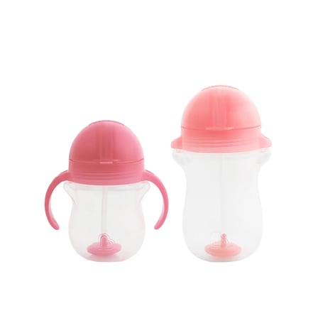 Munchkin Tıklama Kilitli Uçlu Pipetli Alıştırma Bardağı 6AY+ 207 ml Pembe ve 12AY+ 296 ml Pembe