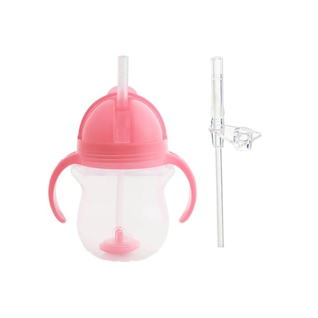 Munchkin Tıklama Kilitli Uçlu Pipetli Alıştırma Bardağı, 6ay+, 207ml, Pembe,& Yedek Pipet 1 adet