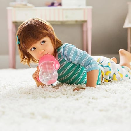 Munchkin Tıklama Kilitli Uçlu Pipetli Alıştırma Bardağı, 6ay+, 207ml, Pembe,& Yedek Pipet 1 adet
