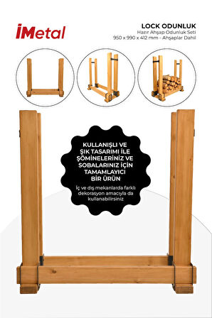 İmetal Lock Odunluk Hazır Ahşap Odunluk Seti- 950 X 990 X 412 Mm- Ahşaplar Dahil