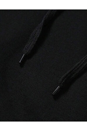 Erkek Siyah Dikey Baskılı Oversize Sweatshirt