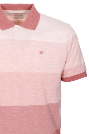 Erkek Polo Yaka Tişört Nar Çiçeği %100 Pamuk Slim Fit Ribanalı Kol Baskılı T-shirt NCS JEANS 1248