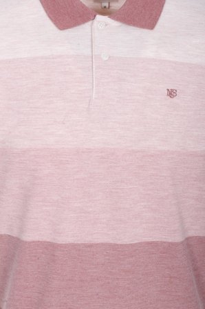Erkek Polo Yaka Tişört Nar Çiçeği %100 Pamuk Slim Fit Ribanalı Kol Baskılı T-shirt NCS JEANS 1248