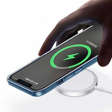 Smcase iPhone 12 Pro Kılıf Coss Wireless Destekli Hibrit Silikon  Wireless Şarj Aleti