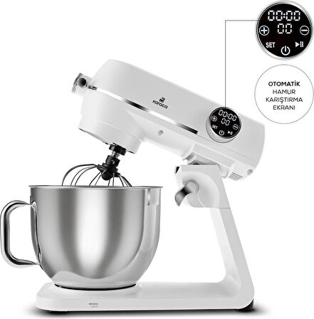 Karaca Multichef Artisan Digital Ekran 7 Litre Döküm Stand Mikser Pearl White 1800w