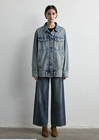 Regular Fit Kadın Jean Ceket