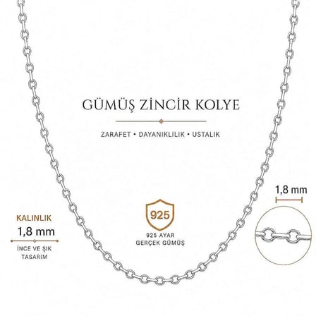 925 Ayar Gümüş 60 cm Doch Cut Model Erkek Zincir Kolye