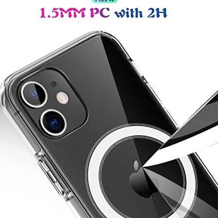 Smcase iPhone 12 Pro Max Kılıf Coss Wireless Destekli Hibrit Silikon  Mıknatıslı Kartlıklı Kılıf