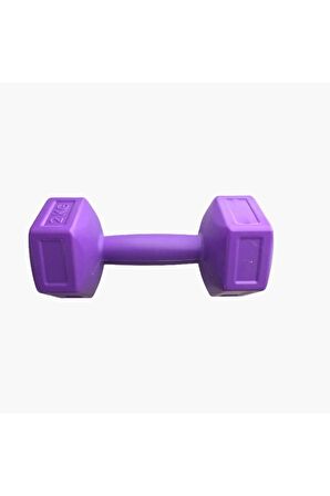 Leyayon 2 Kg X 2 Adet Dambıl Vinyl Kaplı Dumbell Ağırlık - Mor