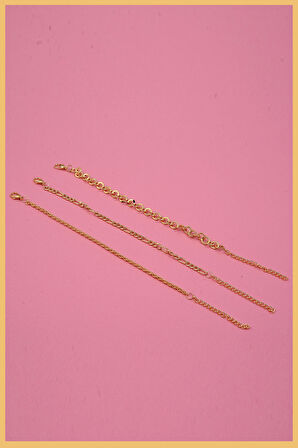 Altın Kaplama 3'lü Halkalı Bileklik Seti 