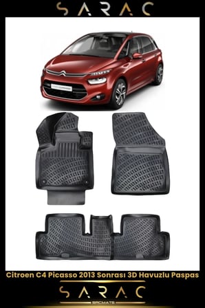 Citroen C4 Picasso 2018 Model Araca Özel 3d Havuzlu Paspas