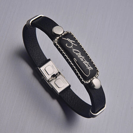 Kemal Atatürk İmzalı Kadın Deri Bileklik Takı Aksesuar 