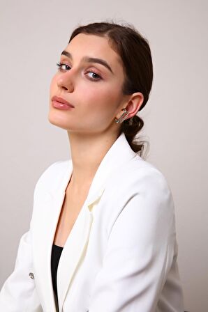Kadın 2'li Burgu & Gümüş Cuff