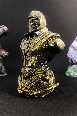 Mortal Kombat Scorpion Büst 10cm - Gold Efekt