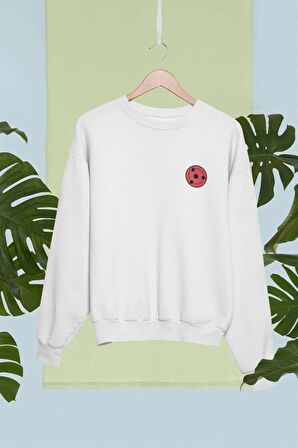 %100 Pamuk Oversize Kalıp Naruto Uchiha Sharingan Göz Tasarımlı Unisex Sweatshirt