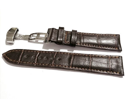 Fado &Hertür Saate &Uygun  Kelebek  Toka  18 MM  koyu kahve kordon   (269) gumuş toka