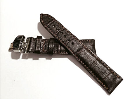 Fado &Hertür Saate &Uygun  Kelebek  Toka  18 MM  koyu kahve kordon   (269) gumuş toka