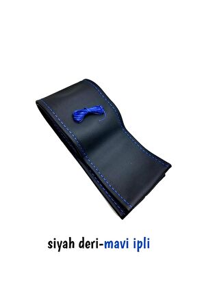 Hunday I20 Uyumlu Direksiyon Kılıfı Dikmeli Mavi Ipli 38×10.cm