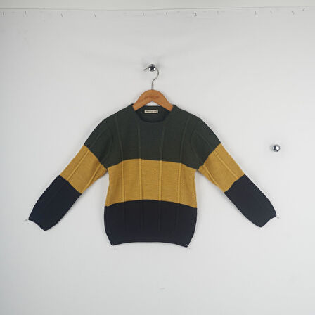Mutlu Kids Çizgili Erkek Kazak