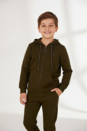 Mutlu Kanguru Cepli Uzun Kol Unisex Hırka