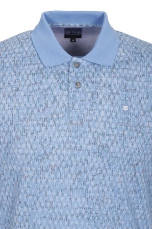 Erkek Polo Yaka Tişört Mavi Slim Fit Ribanalı Kol Pamuklu Baskılı T-shirt NCS JEANS 1253