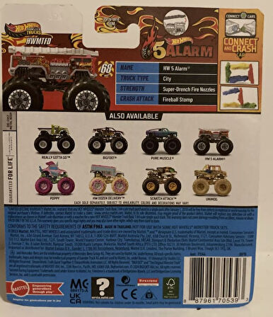2025 Hot Wheels Monster Trucks HW Live Red 5 ALARM Fire Truck