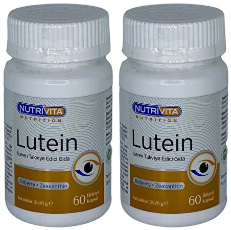 Lutein 2x60 Bitkisel Kapsül Bilberry Zeaxathin Yaban Mersini Zeaksantin