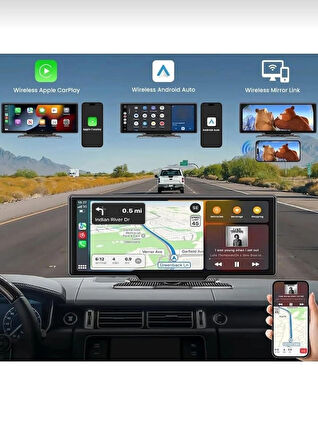 TeknoMoon Carplay Apple Android Uyumlu 10.3 İnç 64GB SD Kart Dahil Model Büyük Ekran Çift Kameralı Araç Ekranı