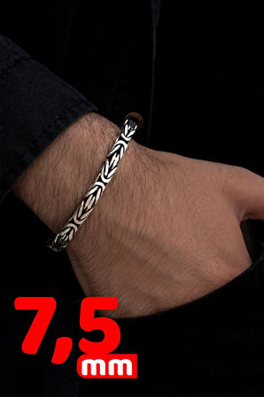 Erkek Gümüş Bileklik - 925 Ayar Kare Kral Model Erkek Gümüş Bileklik