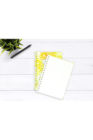 Portakal Desenli Çizgisiz Spiral Defter