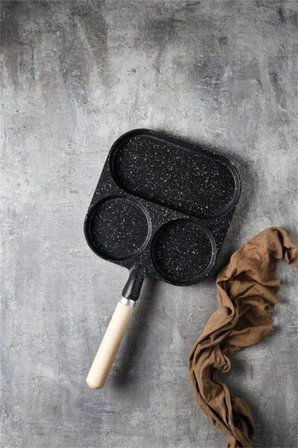Premium Granit Döküm Çok Bölmeli Pancake & Yumurta Tavası