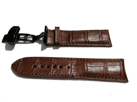 Fado &Hertür Saate &Uygun  Kelebek  Toka  24 MM  kahve kordon   (196)  siyah  toka