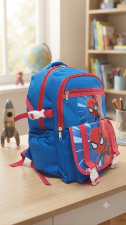 İLK OKUL ÇANTASI KAREKTER DESENLİ LAPTOP BÖLMELİ MAVİ ERKEK İLKOKUL ORTOPEDIK SIRT ÇANTASI 41*27*17 CM