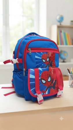 İLK OKUL ÇANTASI KAREKTER DESENLİ LAPTOP BÖLMELİ MAVİ ERKEK İLKOKUL ORTOPEDIK SIRT ÇANTASI 41*27*17 CM