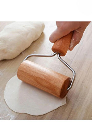 Profesyonel Ahşap Merdane • Ergonomik Saplı, Pürüzsüz Rulo Hamur Açıcı (Pizza, Börek, Hamur İşleri)