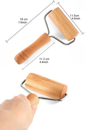 Profesyonel Ahşap Merdane • Ergonomik Saplı, Pürüzsüz Rulo Hamur Açıcı (Pizza, Börek, Hamur İşleri)