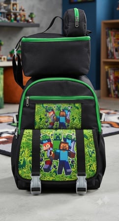 İLKOKUL 3 LÜ SET KAREKTER DESENLİ LAPTOP BÖLMELİ KALEMLİK,BESLENME ÇANTALI  ERKEK ÇOCUK OKUL SIRT ÇANTASI